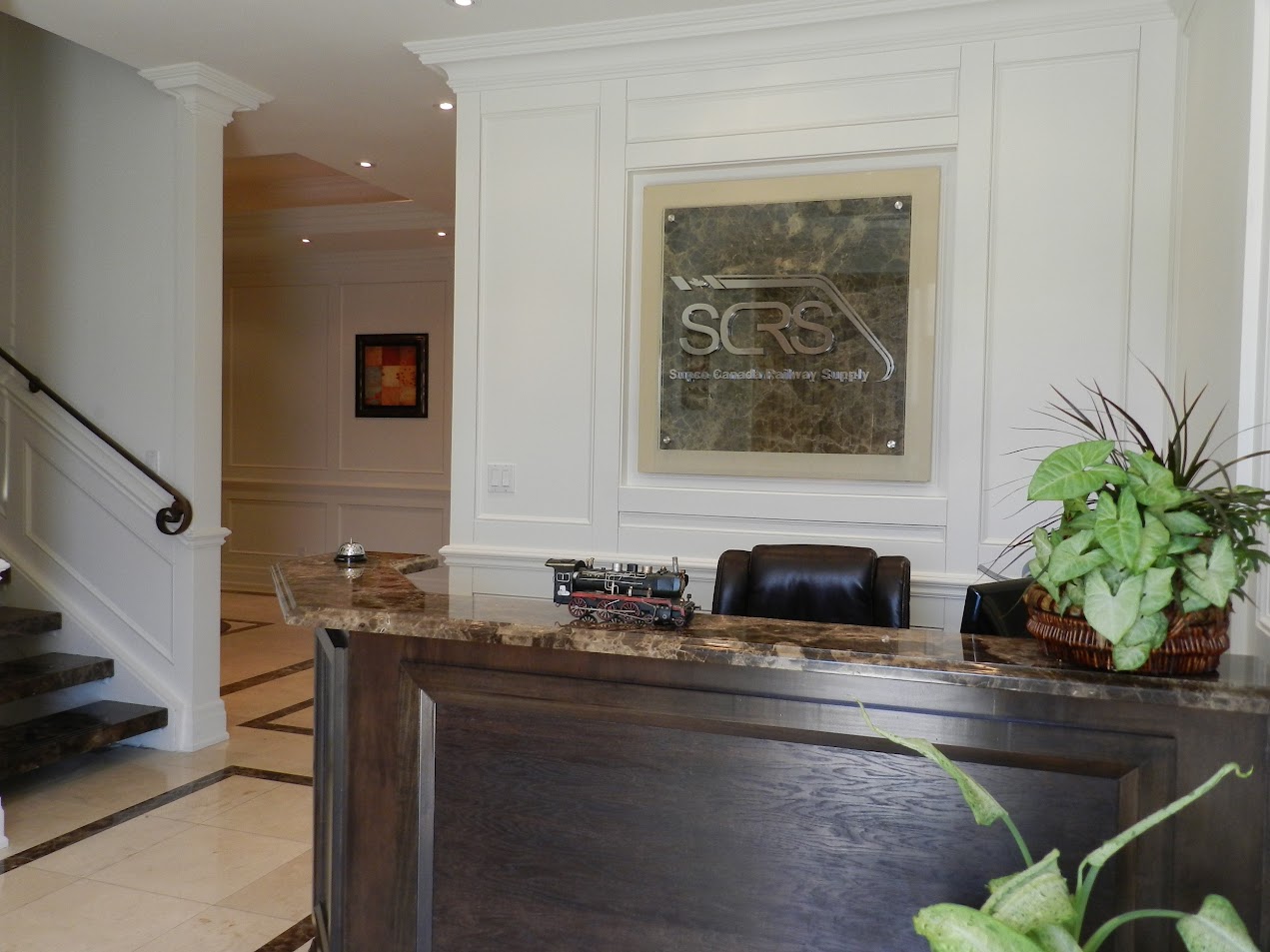 Supco Canada front office reception — SCRS sign and reception desk